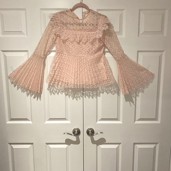 Thick lace Pink Blouse - Picture 1 of 3